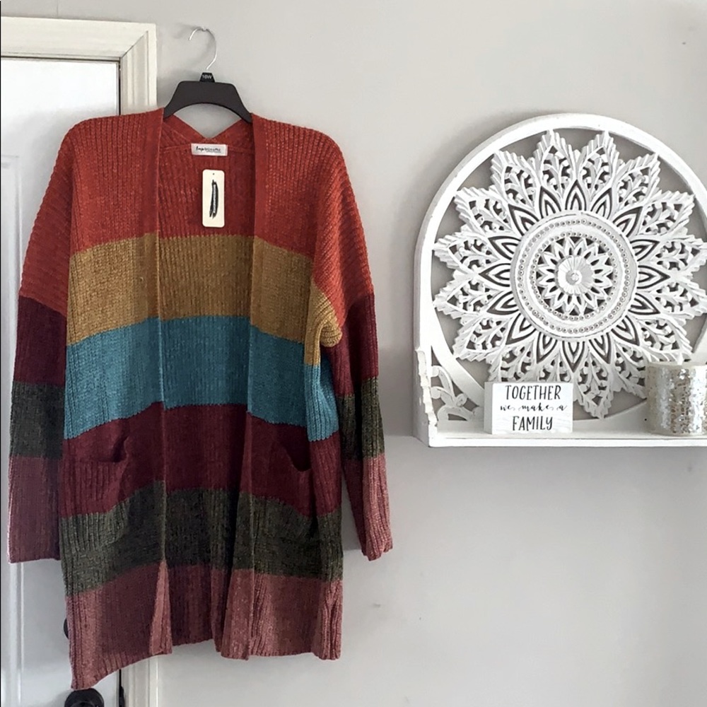 VERY oversized colorblock cardigan NWT